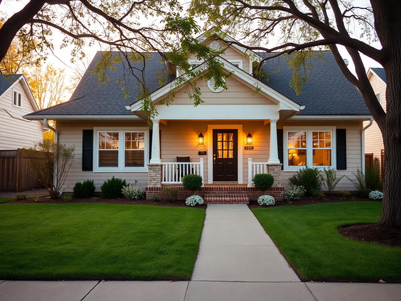 A Kansas City home at golden hour